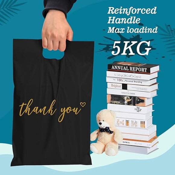 10 pcs Poly Mailers with Handle 10 X 13 Inch Premium Shipping Bags - Picture 2 of 3